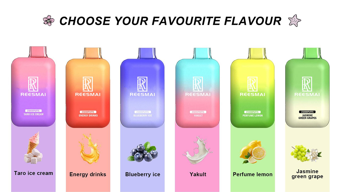 REESMAI Vape Flavor Choices: Taro Ice Cream, Energy Drinks, Blueberry Ice
