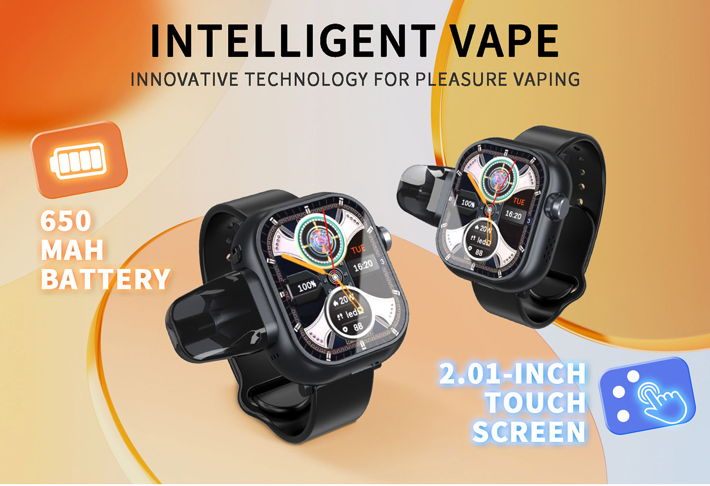 Intelligent Vape Watch: 650mAh Battery, 2.01-Inch Touch Screen